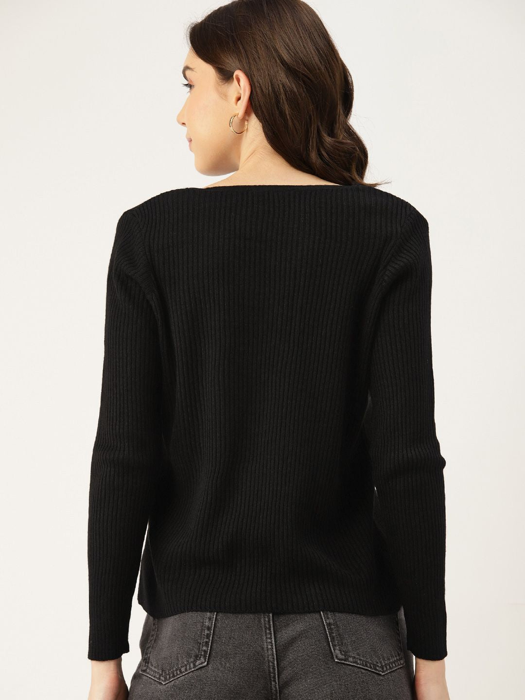 DressBerry Women Ribbed Acrylic Pullover