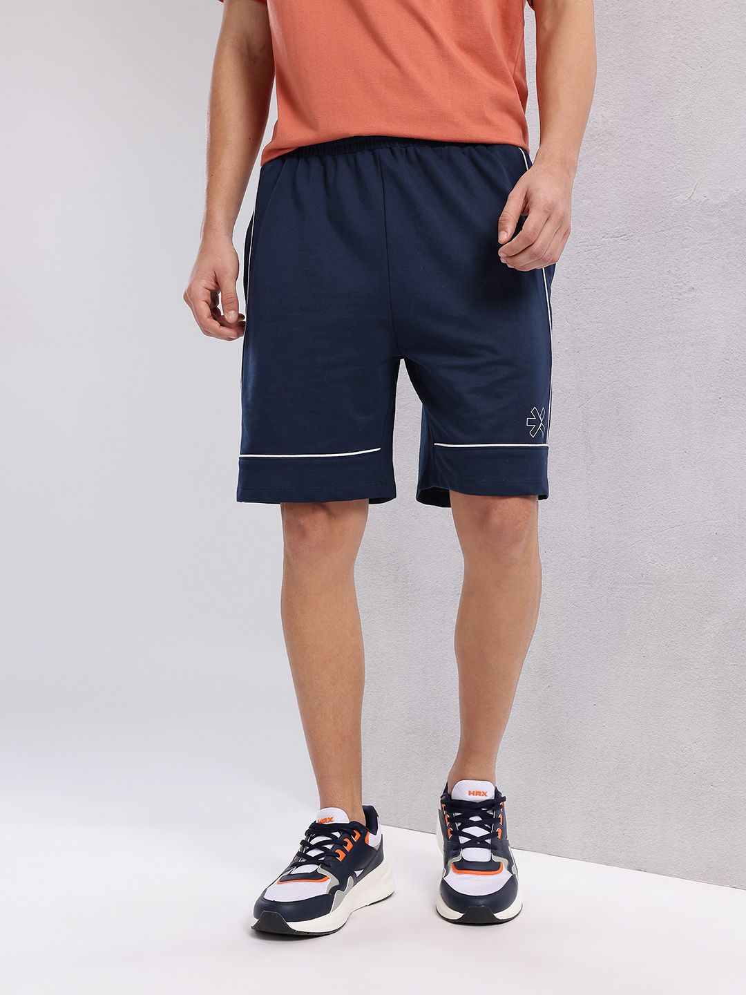 HRX by Hrithik Roshan Men Lifestyle Brand Logo Print Above Knee Shorts