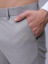 The Indian Garage Co. X Luxe Men Self-Checked Slim Fit Formal Trousers