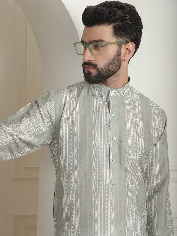 SOJANYA Kurta Sutera Kapas Kolar Mandarin Geometrik