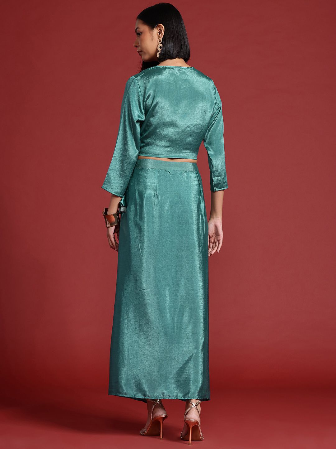 all about you Embroidered Detail Wrap Ethnic Co-ords