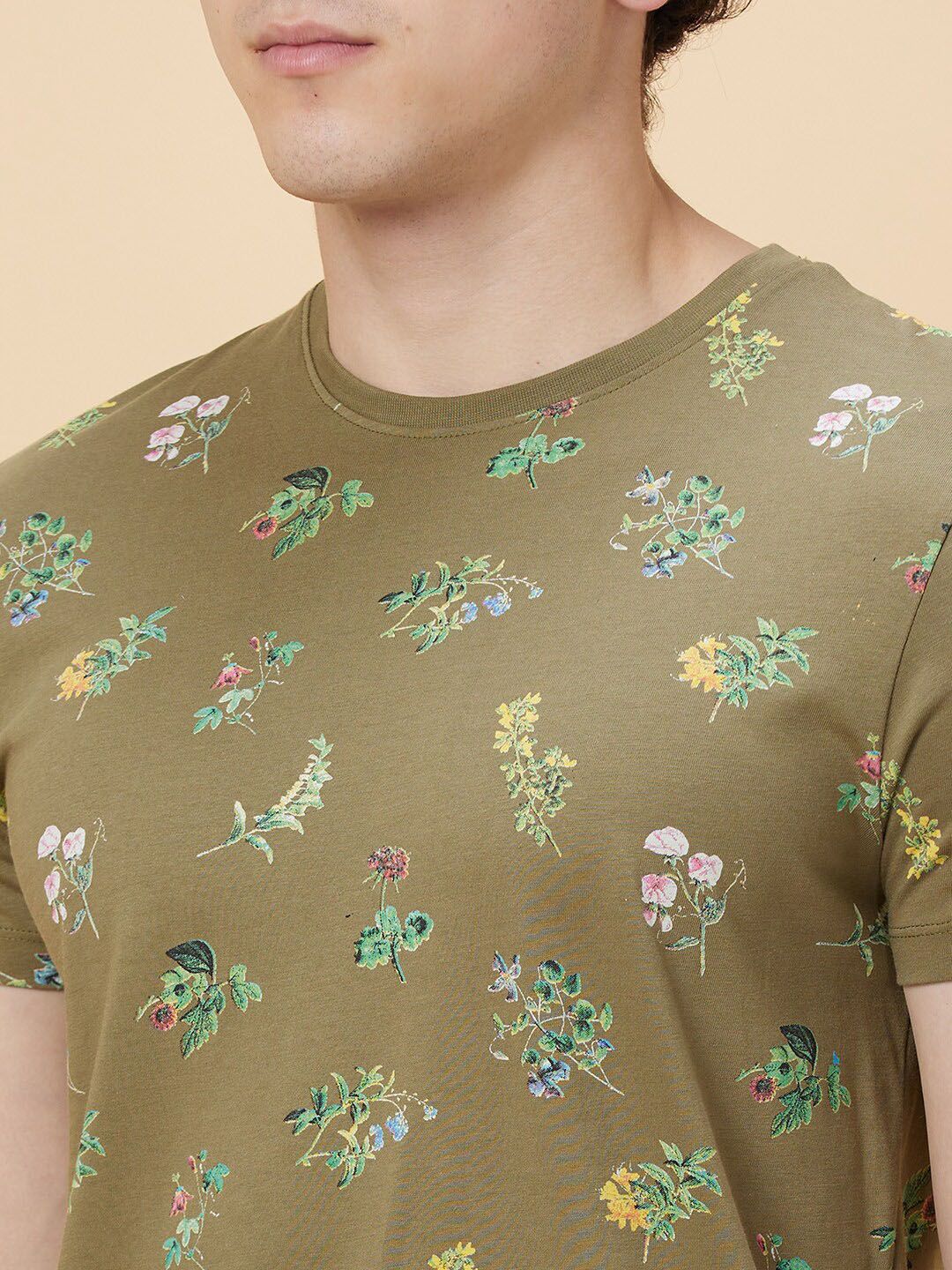 Being Human Floral Pure Cotton Printed T-shirt