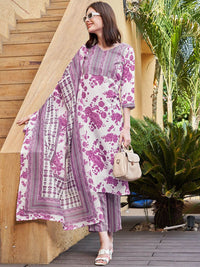 KALINI Women Floral Printed Kurta with Trousers & With Dupatta