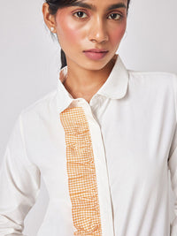 The Label Life White Comfort Ruffled Casual Shirt