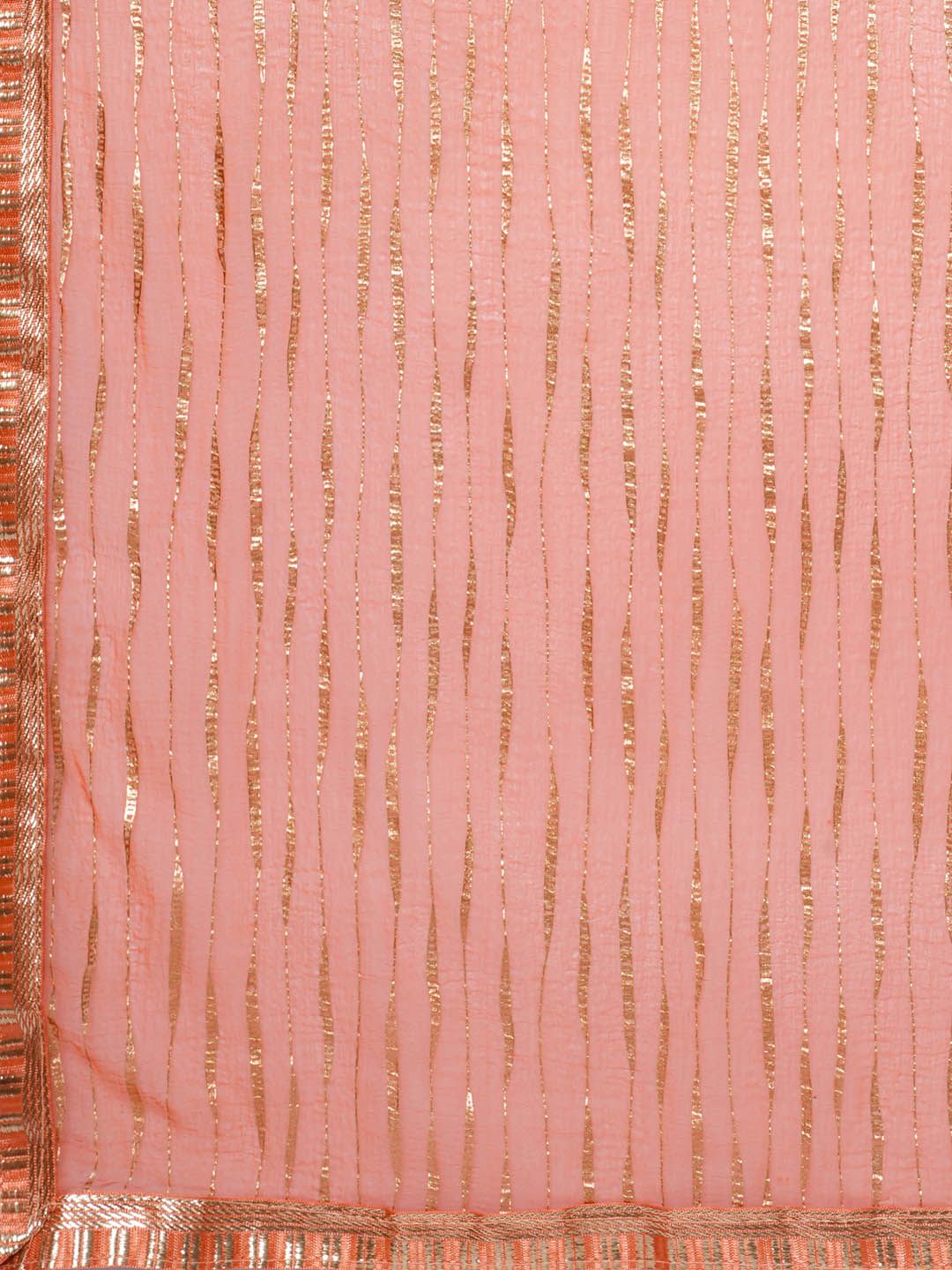 Libas Floral Printed Gotta Patti Pure Cotton Kurta with Salwar & Dupatta