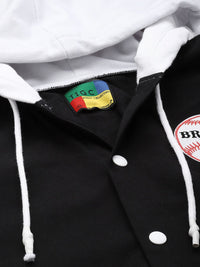 The Indian Garage Co Typography Printed Hooded Pure Cotton Casual Shirt