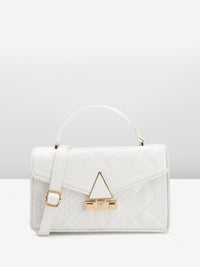 DressBerry Brand Logo Embossed Quilted Satchel