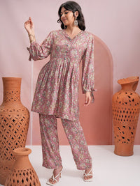 Vishudh Floral Printed Regular Kurta With Palazzos