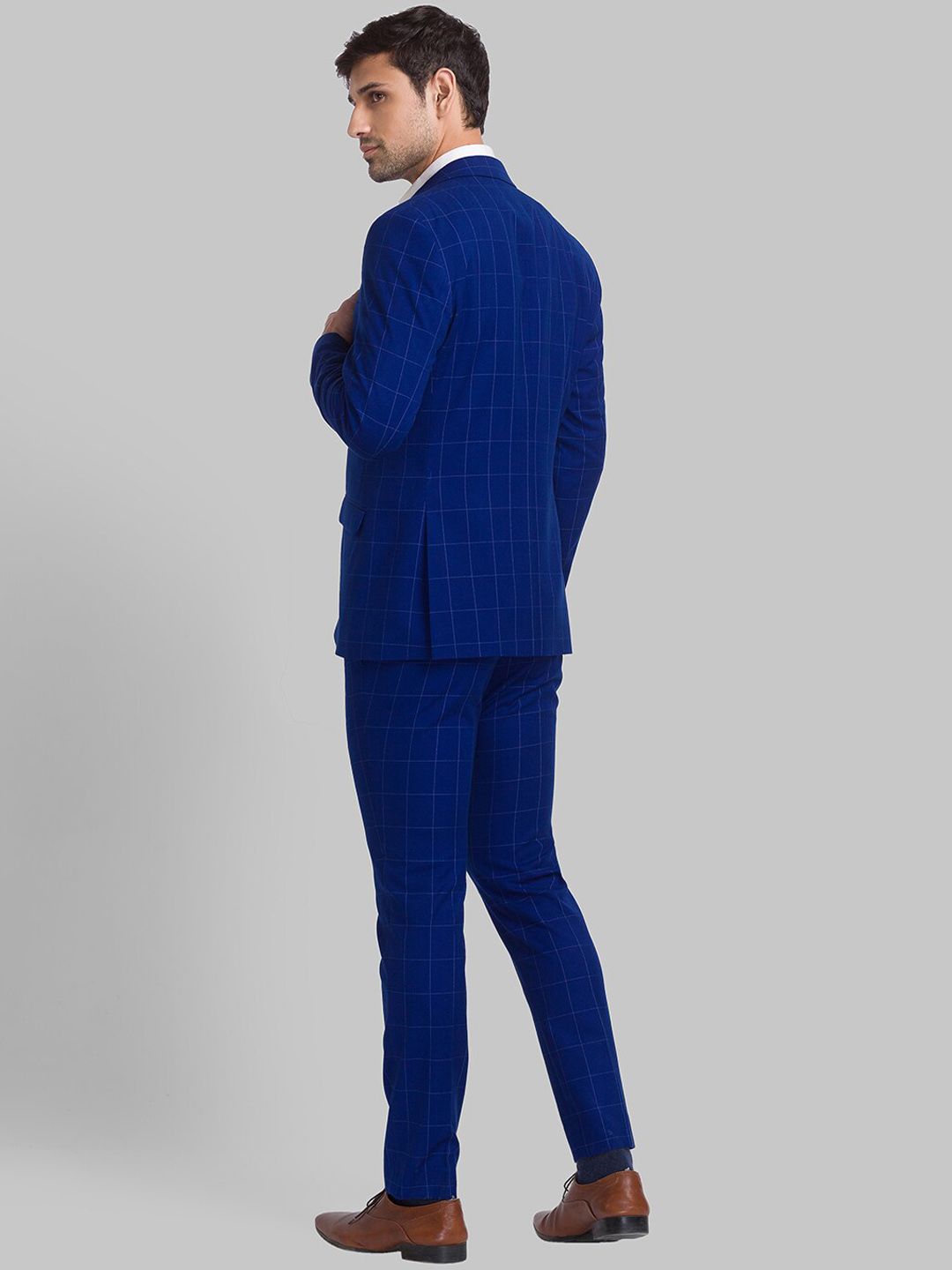 Park Avenue Men Checked Super Slim Fit 2 Piece Formal Suit