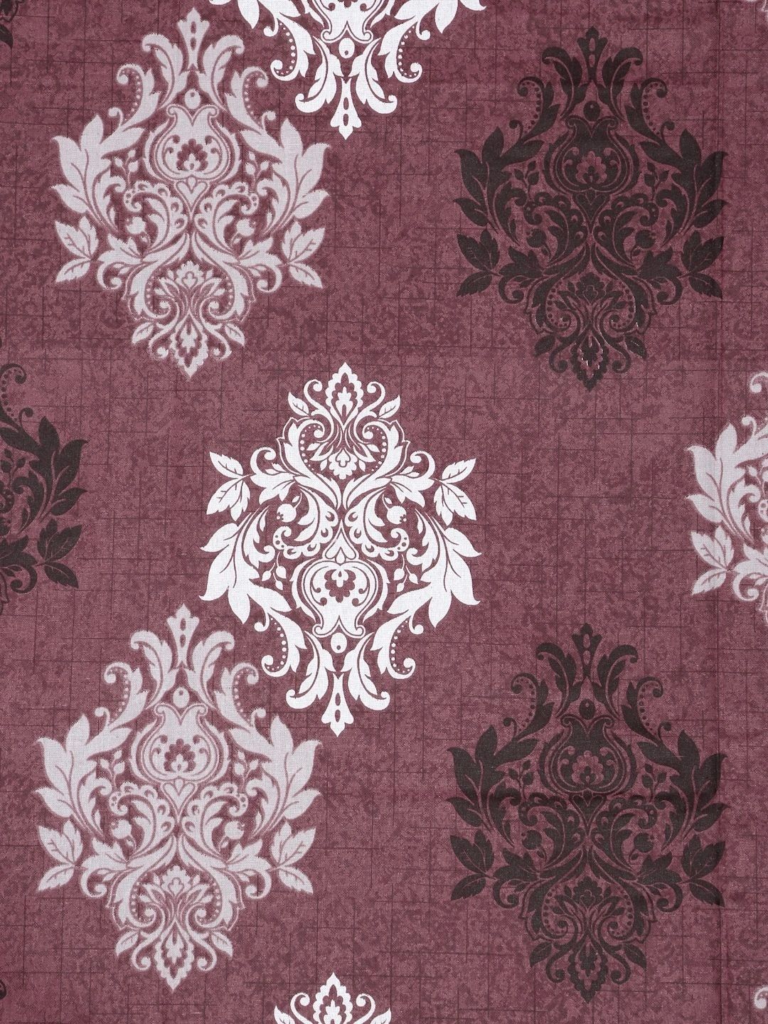 Myntra Elegant Homes Maroon Floral Cotton 400 TC Single Bedsheet with 1 Pillow Cover