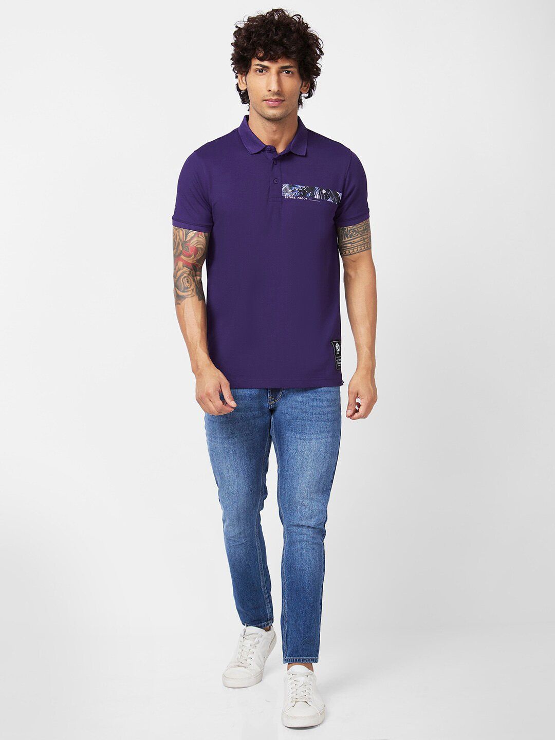 SPYKAR Polo Collar Slim Fit Cotton T-Shirt