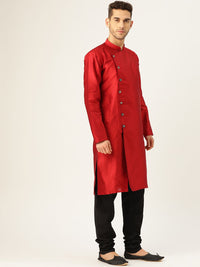 SOJANYA Lelaki Red Woven Design Straight Kurta
