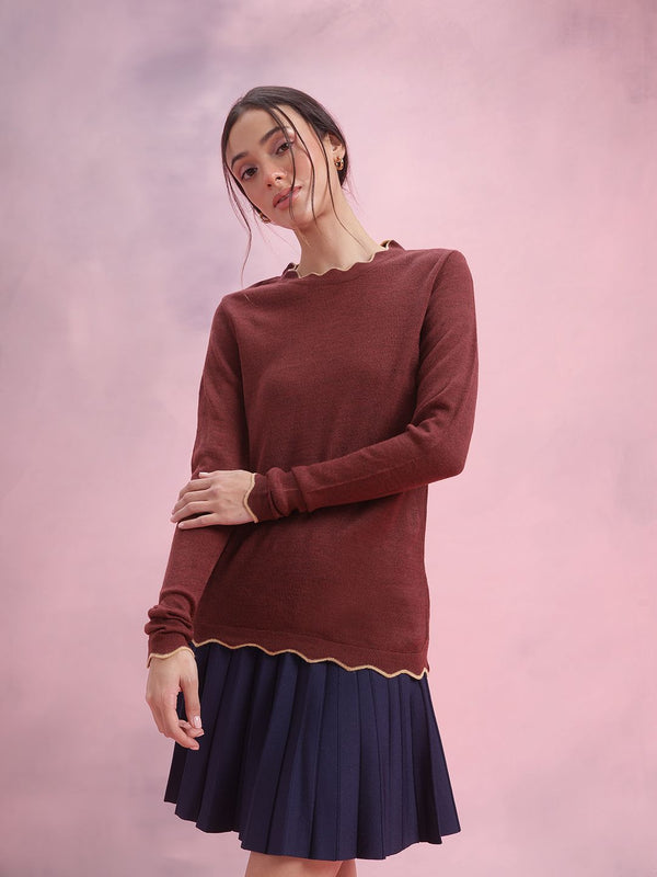 DressBerry Acrylic Solid Pullover