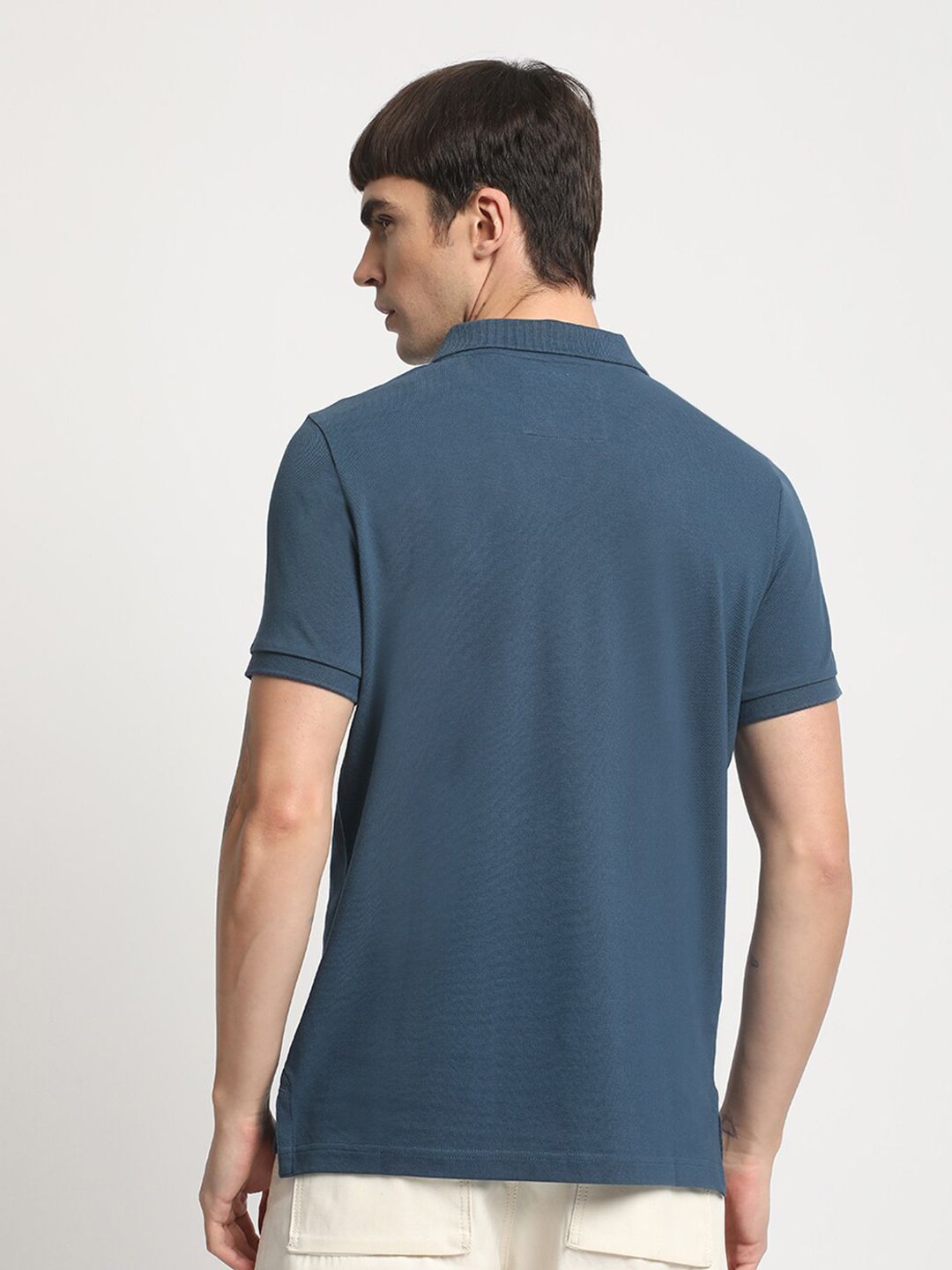 THE BEAR HOUSE Slim Fit Polo Collar Cotton T-shirt