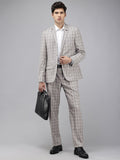 Park Avenue Checked Notched Lapel Single-Breasted 2 Piece Formal Suits