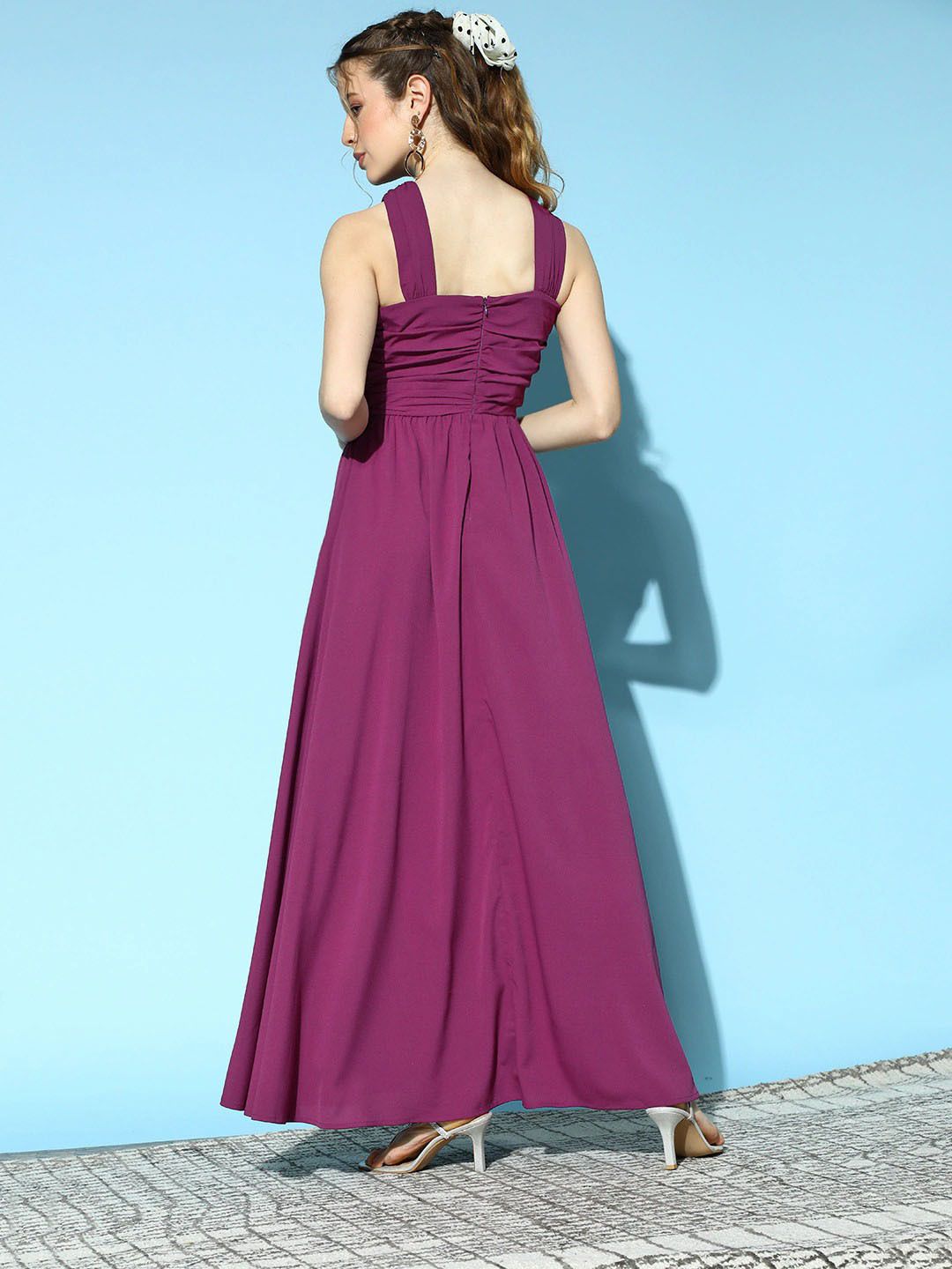 Berrylush Women Beautiful Purple Solid Dress