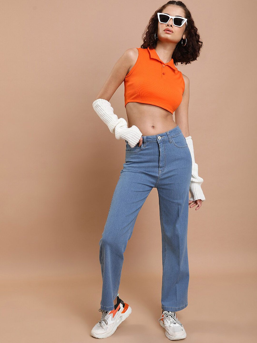 Basics By Tokyo Talkies Women Blue Flared Stretchable Jeans