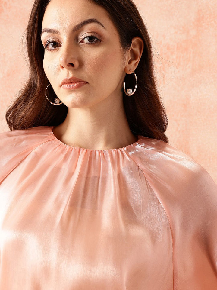 all about you Puff Sleeves Waist Tie-Up Top