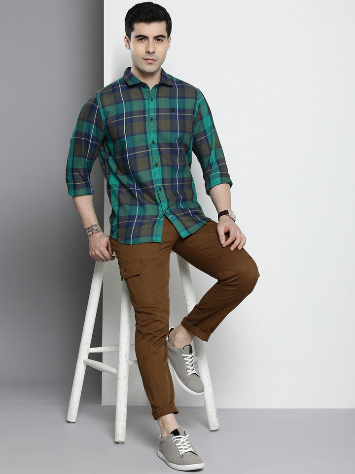 The Indian Garage Co Men Tartan Checked Casual Shirt