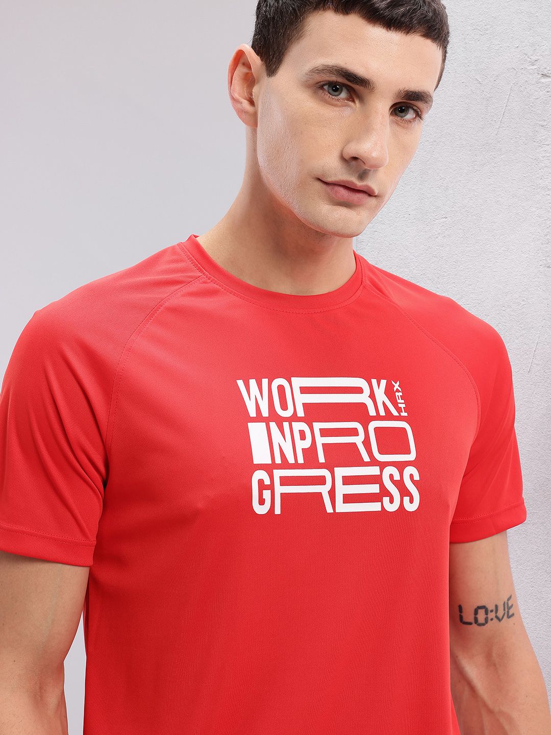 HRX by Hrithik Roshan Typography Print Rapid-Dry Training T-shirt