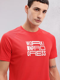 HRX by Hrithik Roshan Typography Print Rapid-Dry Training T-shirt