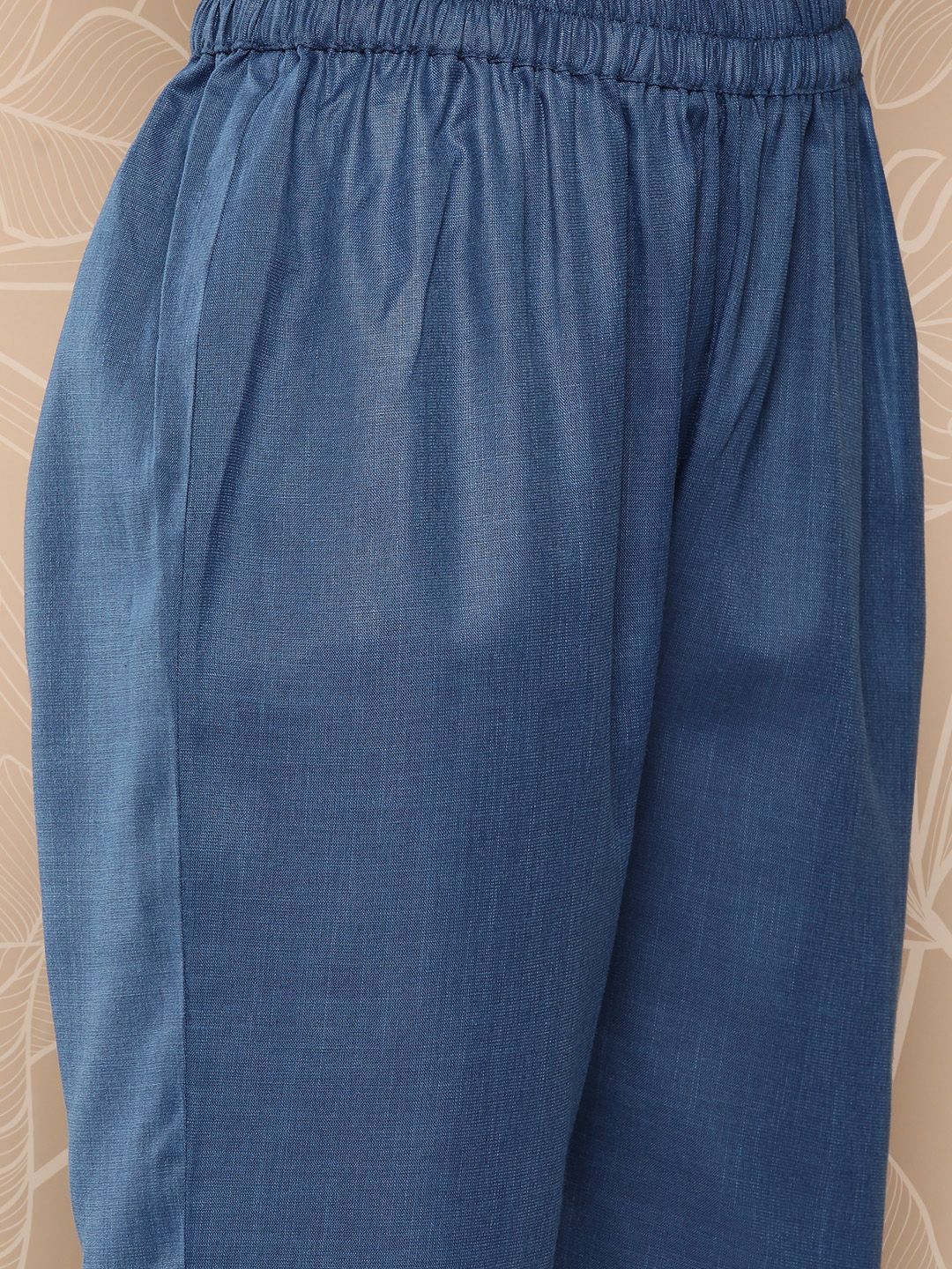 Varanga Blue Yoke Embroidered Kurta with Trouser and Dupatta