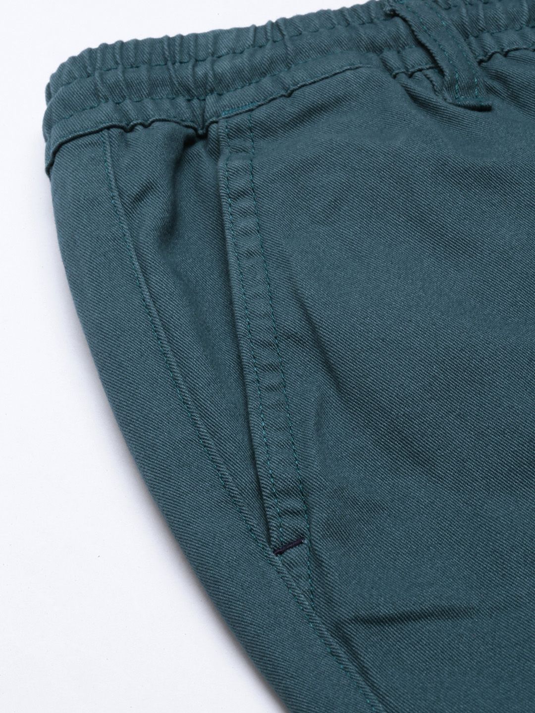 The Indian Garage Co Men Teal Slim Fit Chinos Trousers
