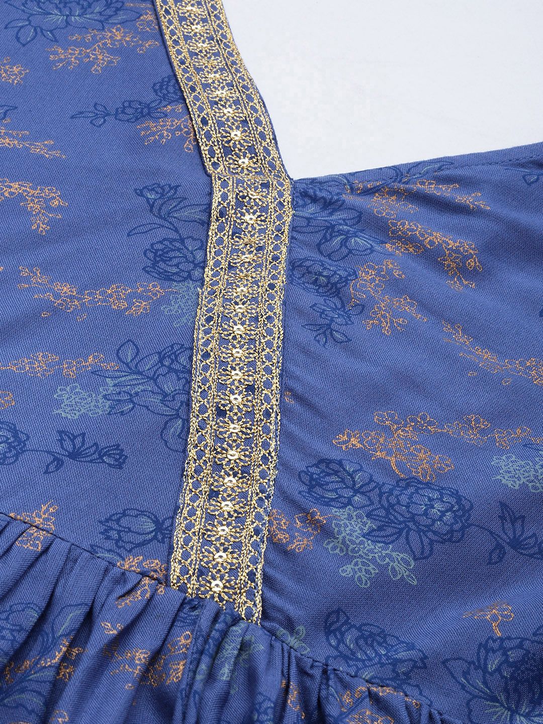 Anouk Women Floral Printed Angrakha Kurta With Dhoti Pants