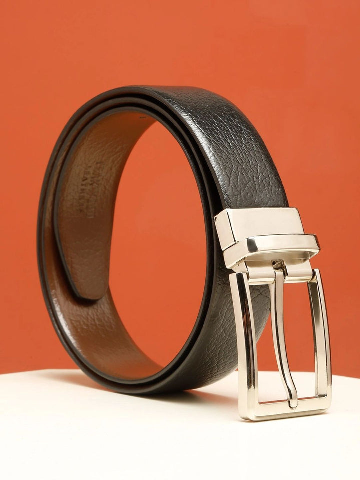 Teakwood Leathers Men Textured Leather Reversible Belt