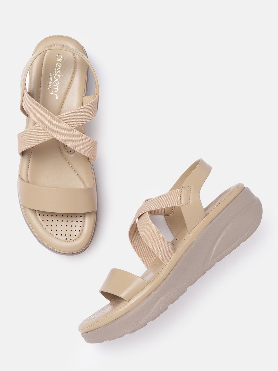 DressBerry Beige Comfort Heels