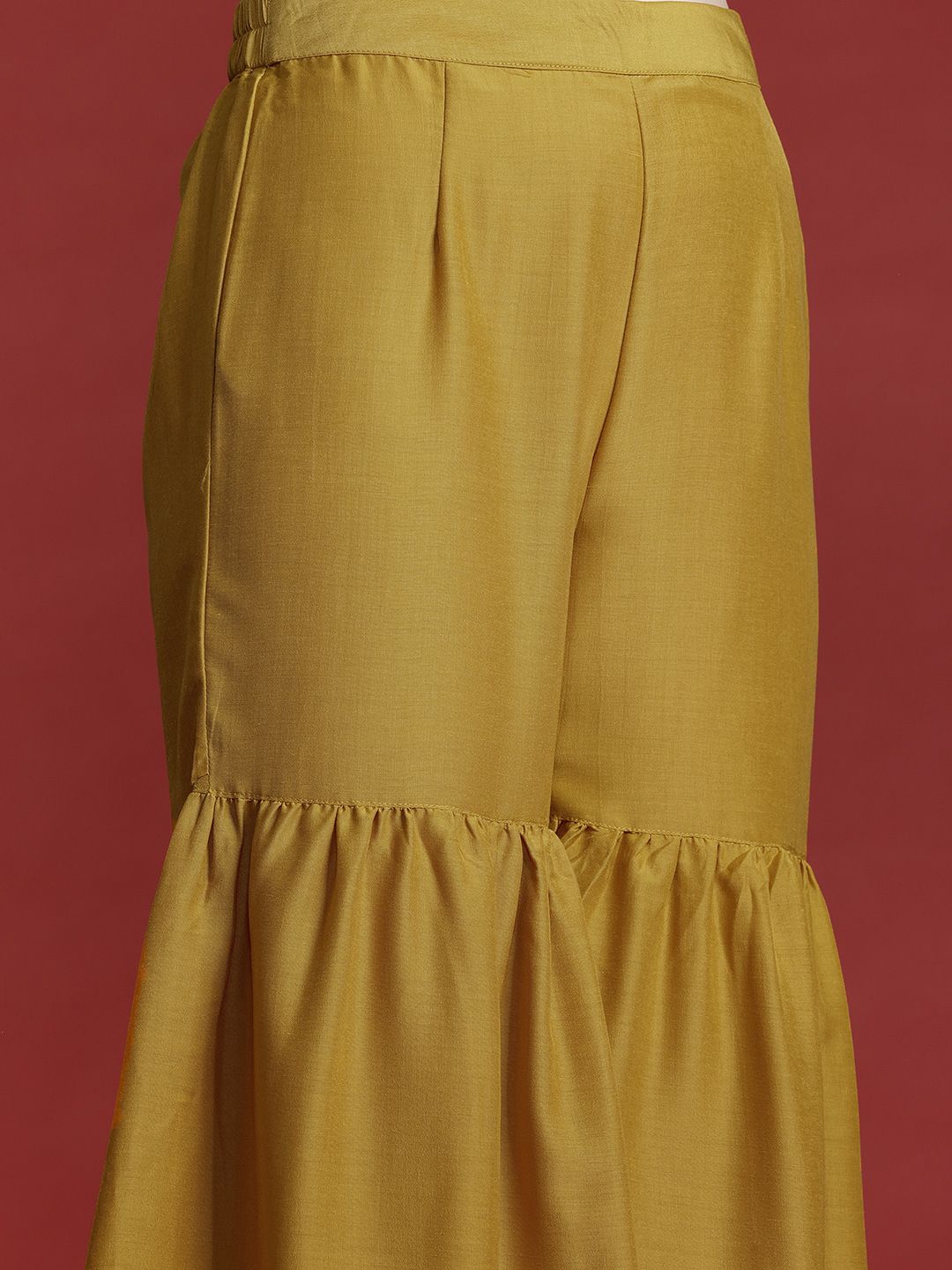 Anouk Printed Panelled Sequinned Kurta with Sharara & Dupatta