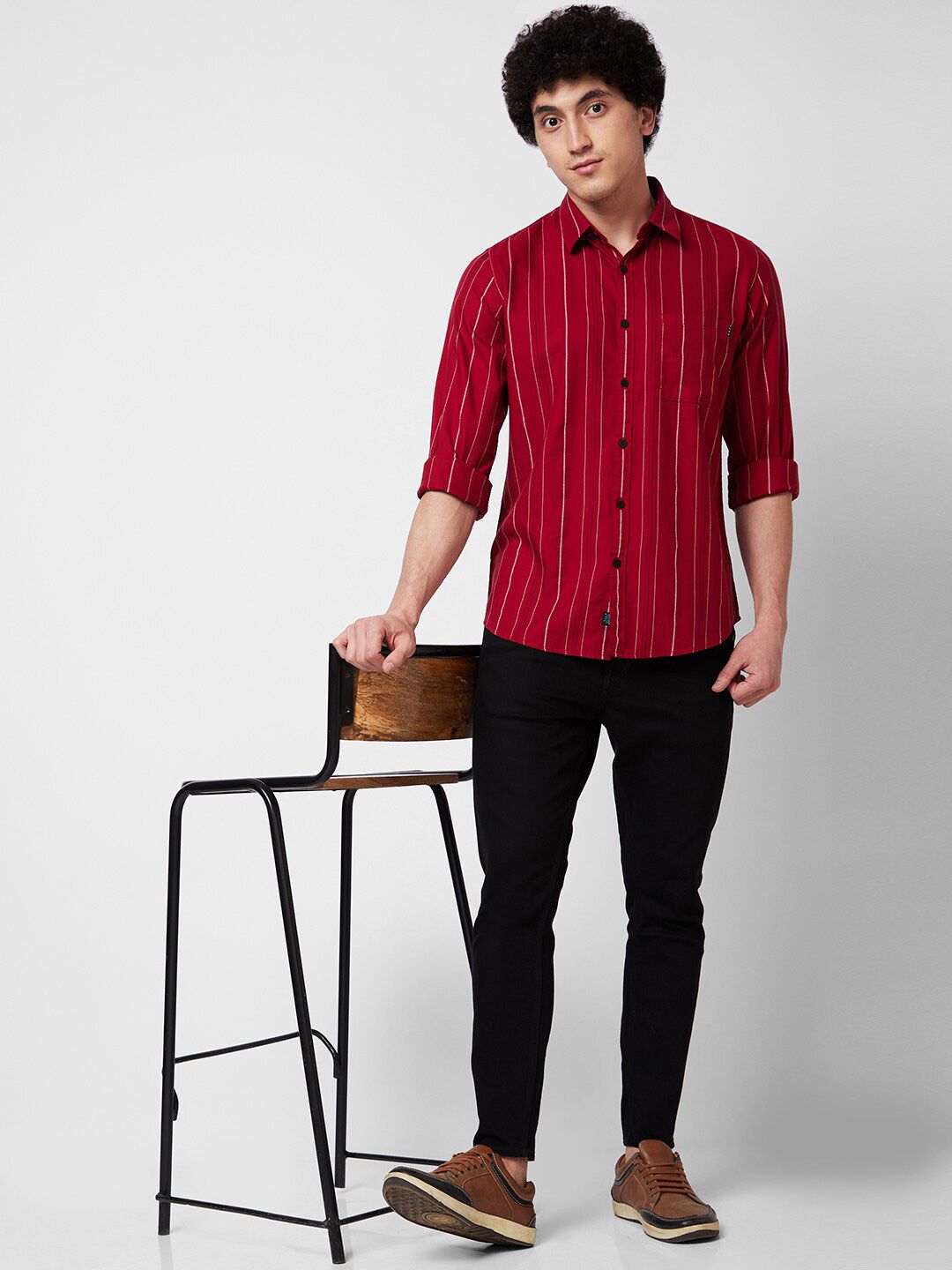 SPYKAR Striped Cotton Casual Shirt