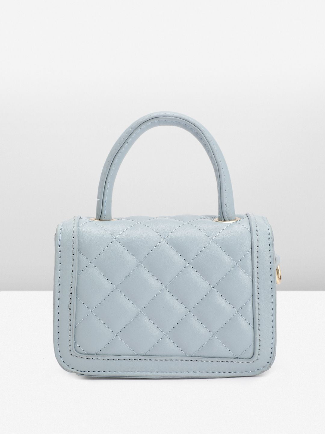 DressBerry Quilted Structured Satchel Bag