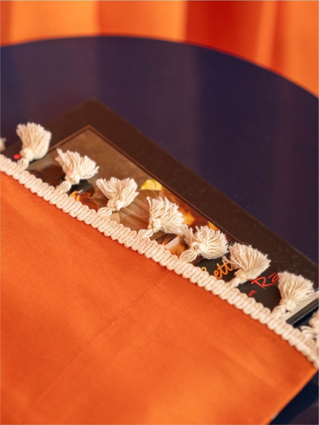 URBAN SPACE Orange & Off White Window Curtain