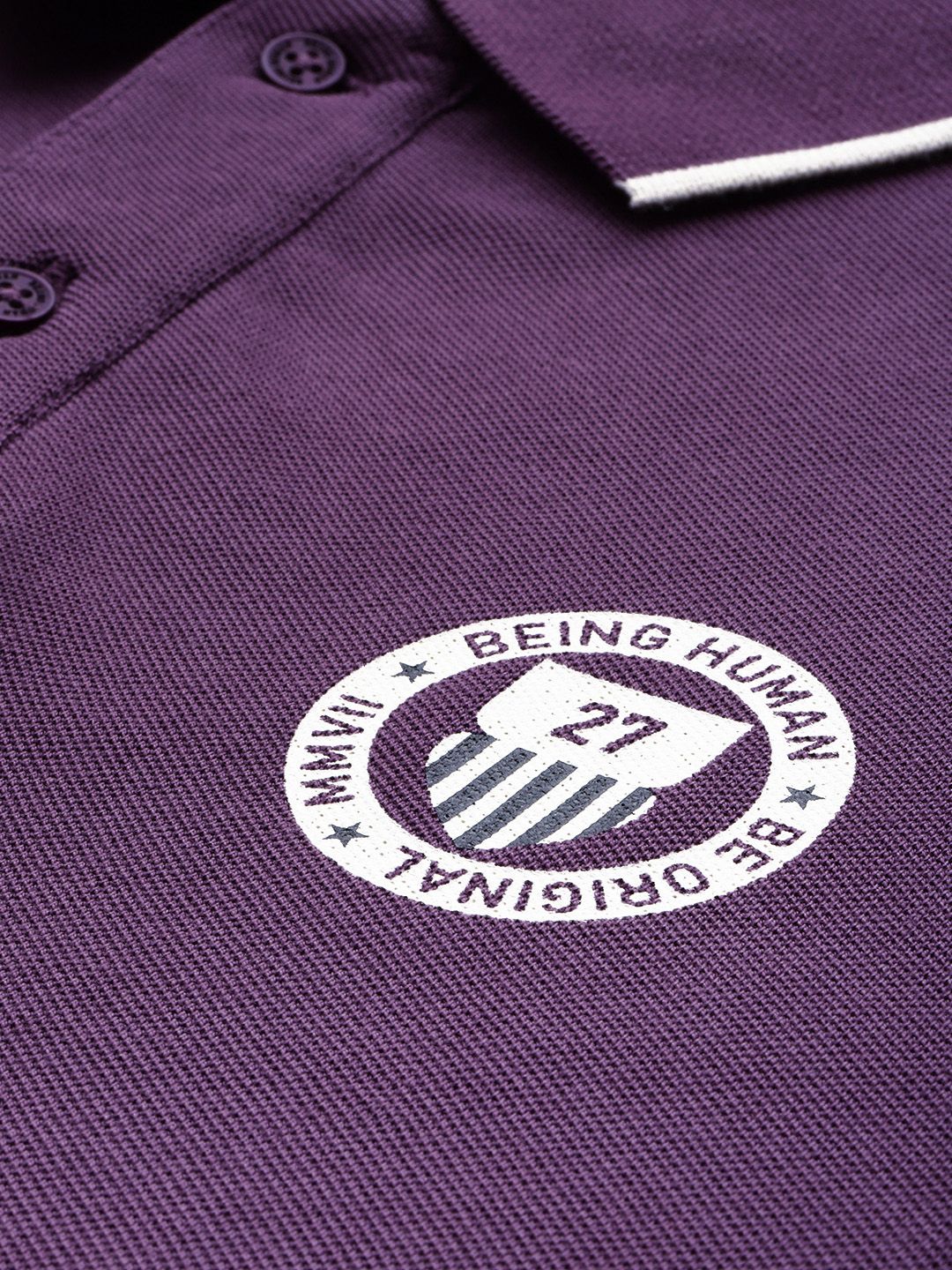 Being Human Men Polo Collar Pure Cotton T-shirt