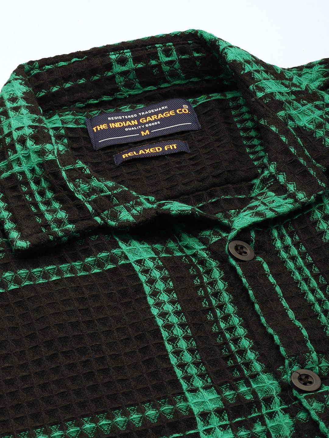 The Indian Garage Co. Relaxed Fit Opaque Checked Textured Casual Shirt