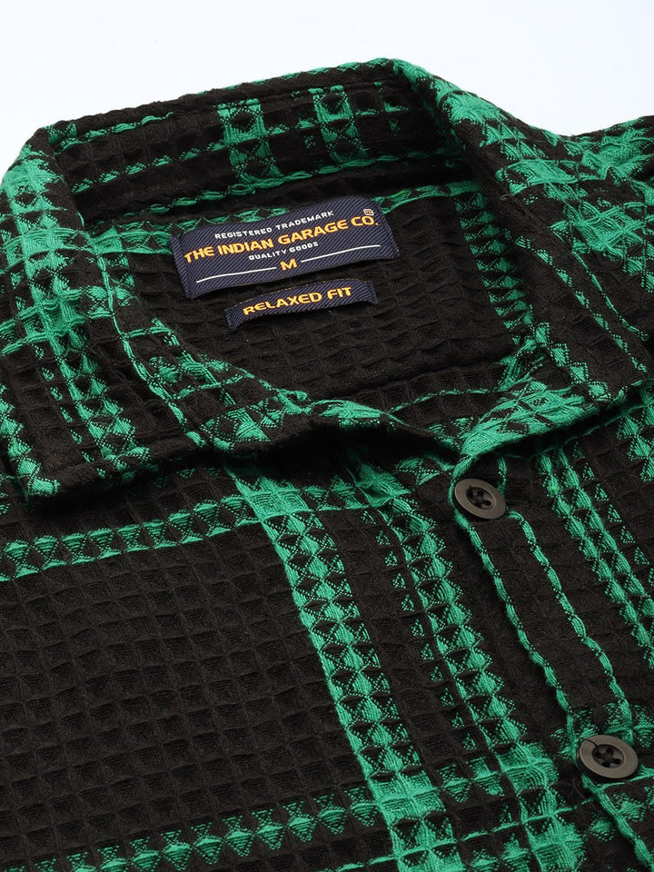 The Indian Garage Co. Relaxed Fit Opaque Checked Textured Casual Shirt