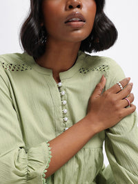 DressBerry Gathered Sophistication A-line Dress with Lace Insert