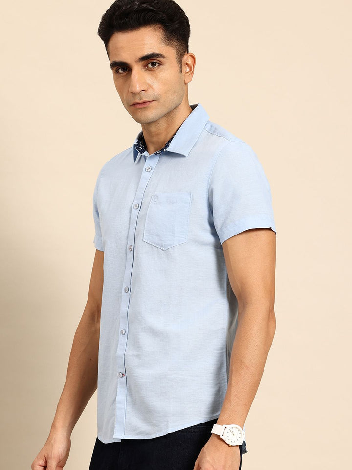 Being Human Cotton Linen Slim Fit Opaque Casual Shirt
