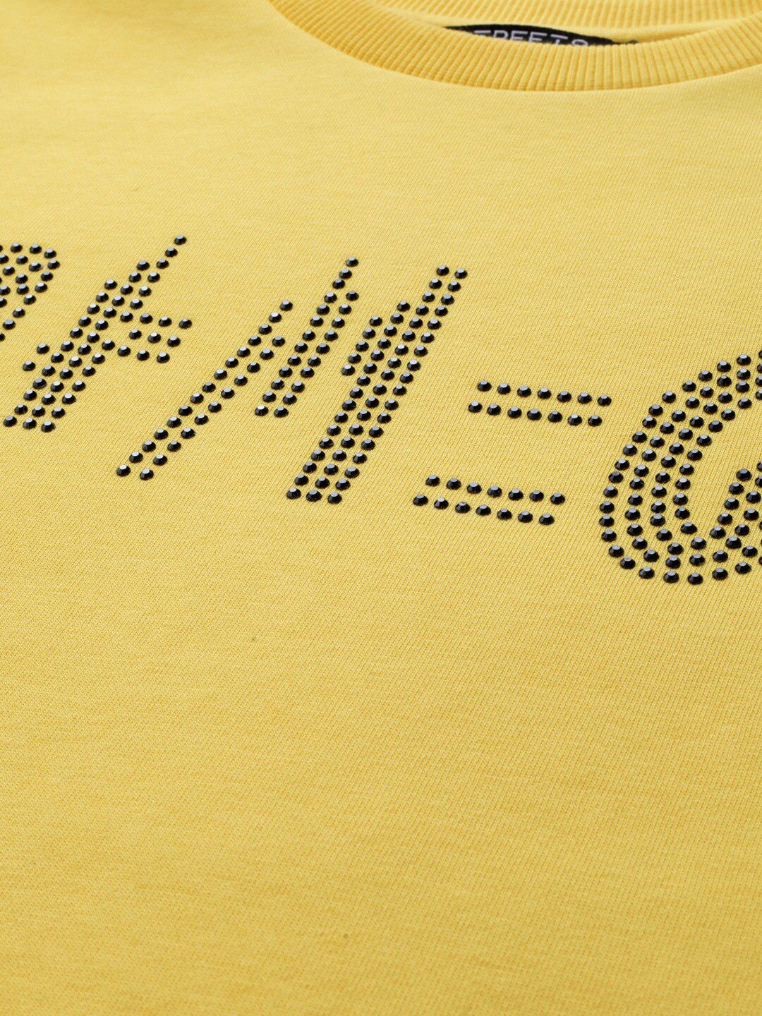 STREET 9 Women Yellow Printed Sweatshirt