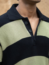 Powerlook Men Striped Polo Collar T-shirt