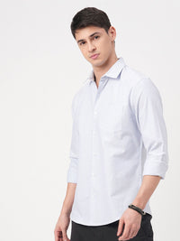 VASTRADO Men Classic Slim Fit Cutaway Collar Pinstripes Striped Cotton Casual Shirt