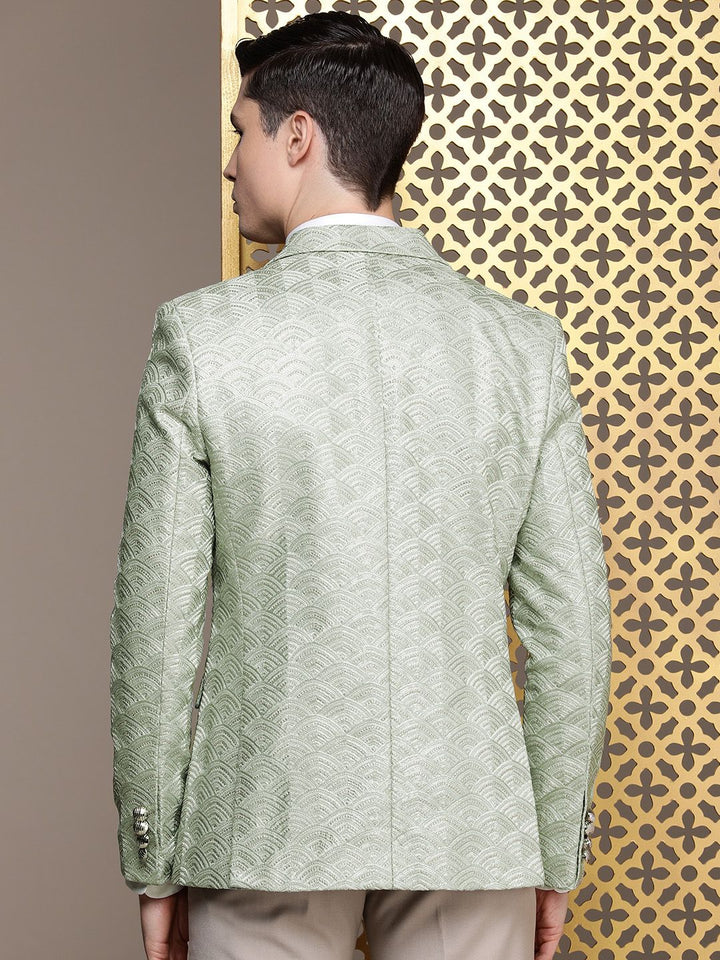 House of Pataudi Single-Breasted Sequinned Blazers