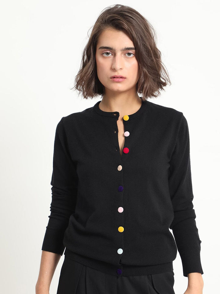 RAREISM Statement Button Knit Long Sleeves Cardigan