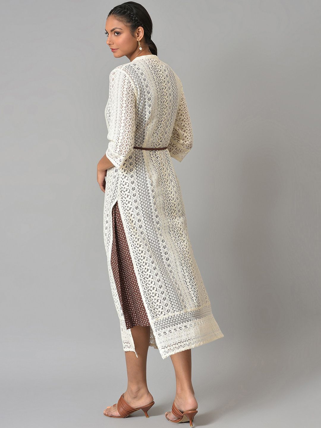 W Women Geometric Printed Cotton Kurta