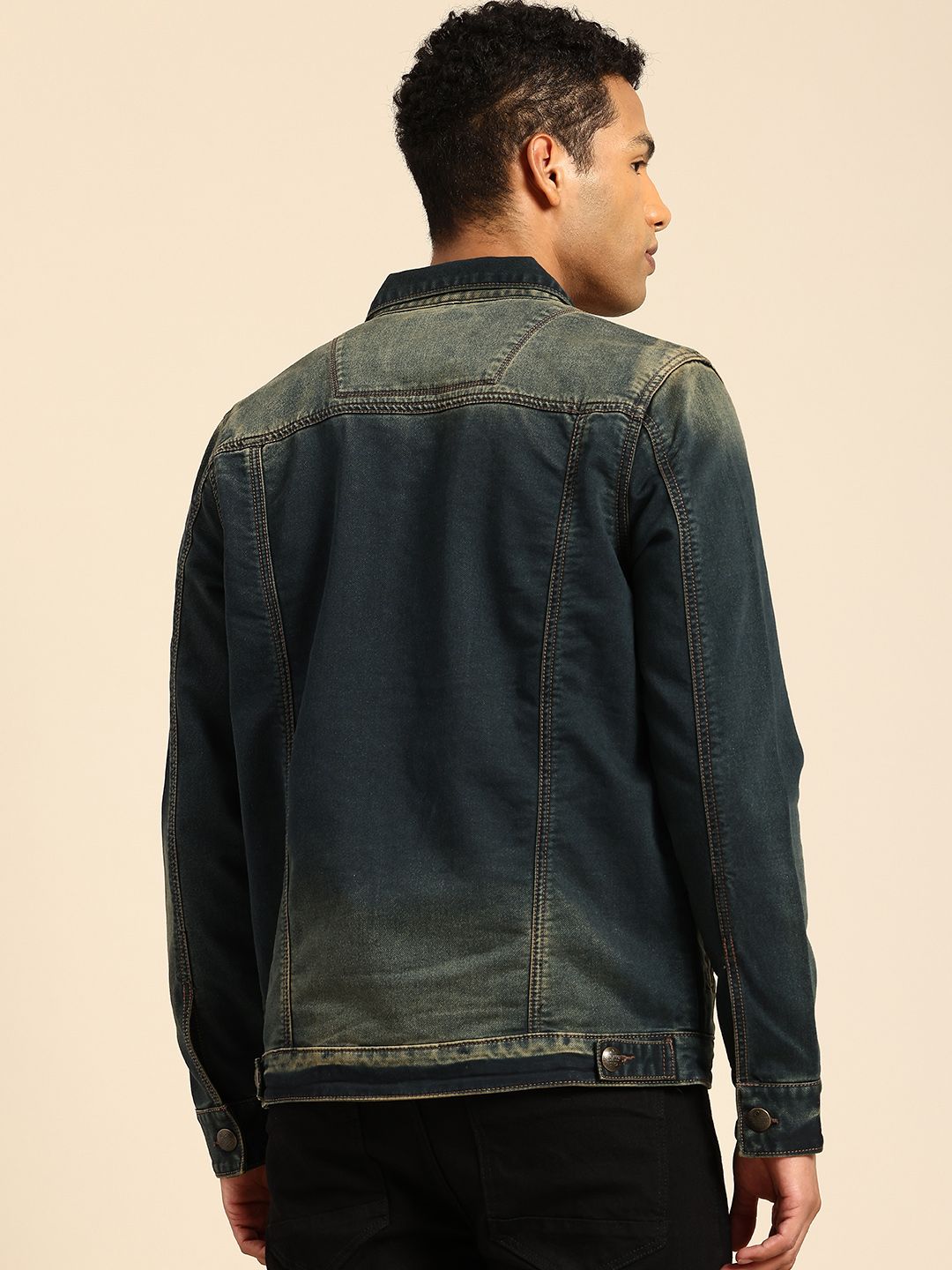 Being Human Washed Denim Jacket with Inner Pockets