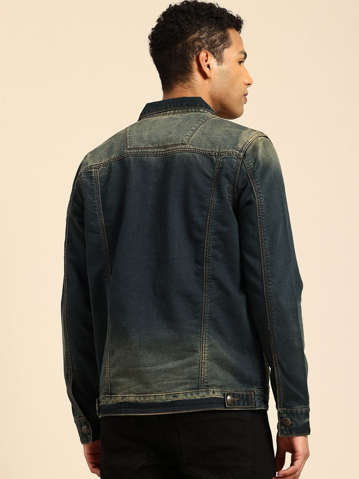 Being Human Washed Denim Jacket with Inner Pockets
