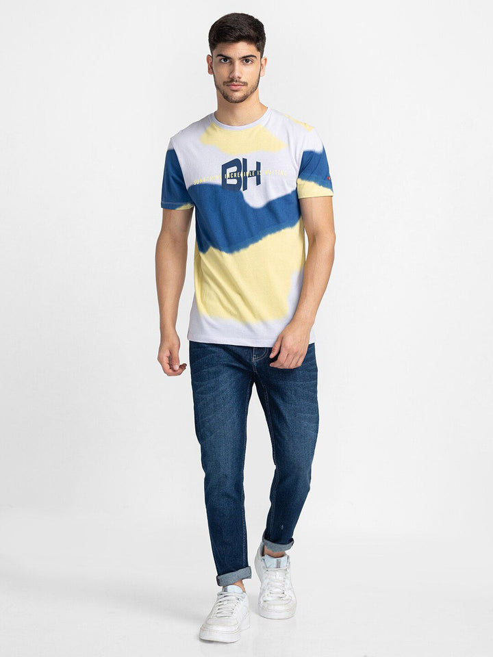 Being Human Abstract Printed Round Neck T-shirt