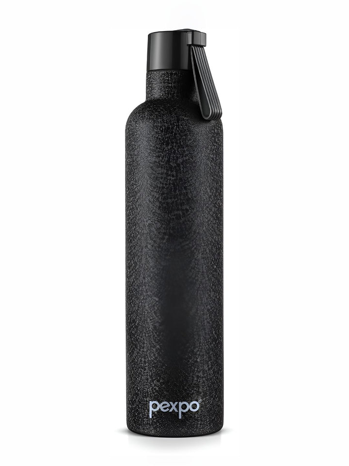 Pexpo Oslo Black ISI Certified Thermosteel Hot and Cold flask Insulated Water Bottle1000ml