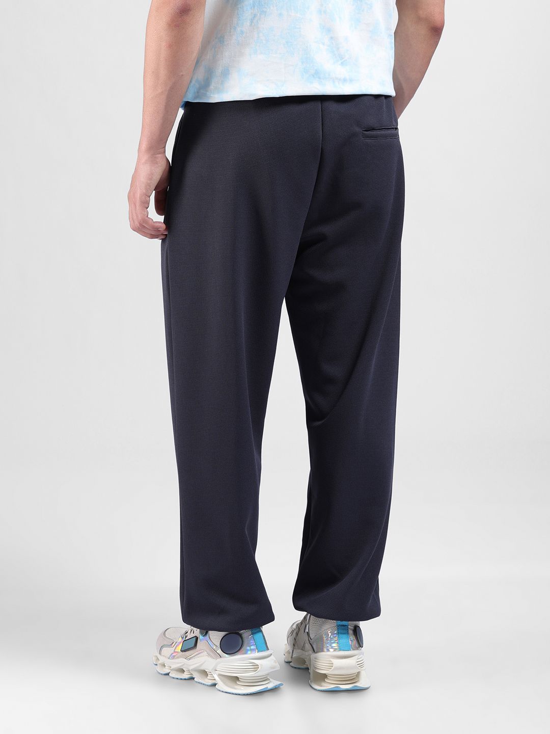 The Indian Garage Co Men Loose Fit Textured Waffle Jogger